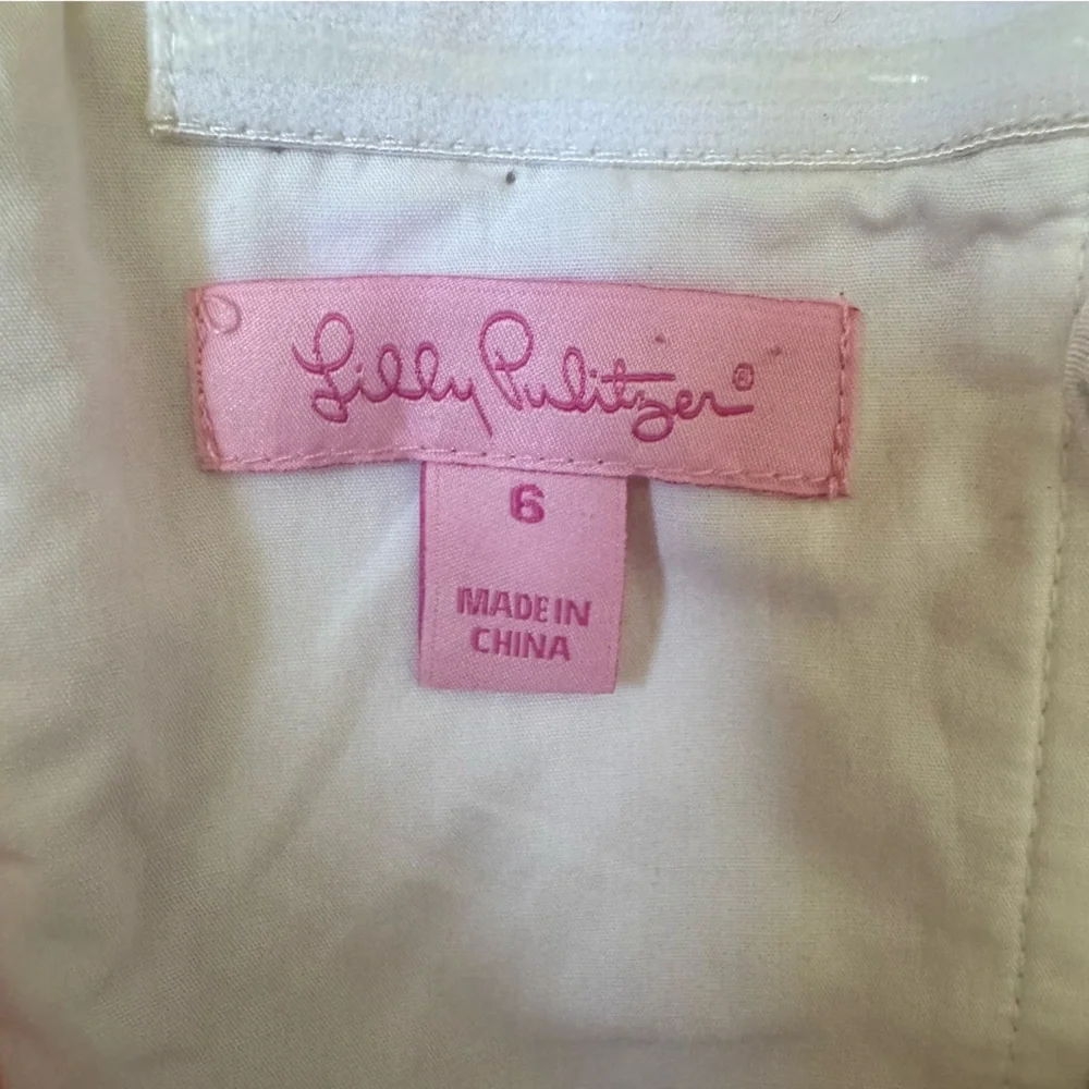 Lilly Pulitzer Pink White Floral Strapless A-Line Sundress SZ 6 - Picture 3 of 8